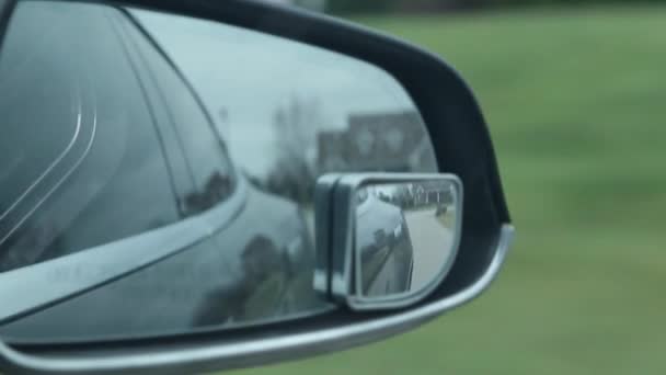 Drijvende Perspectief Van Passagier Side Mirror — Stockvideo