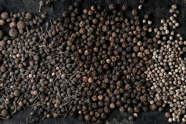 Verscheidenheid Van Verschillende Zwarte Pepers Piment Spaanse Peper Monniken Peper — Stockfoto