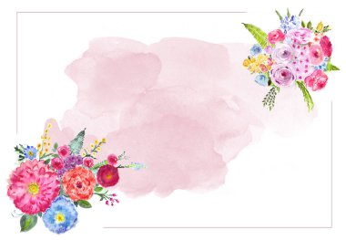 suluboya çiçek buketi