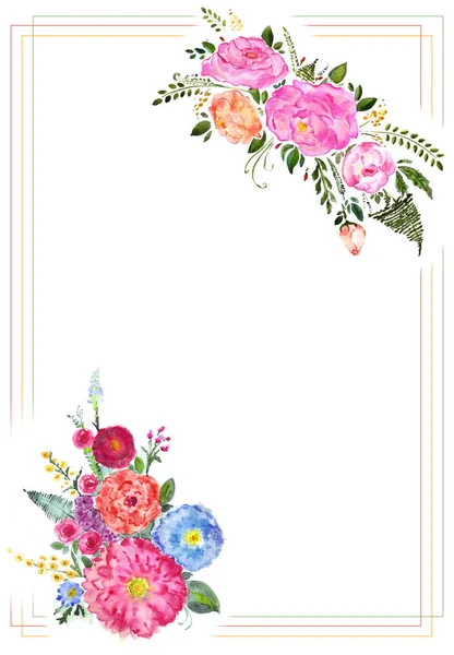 Buquê de flores de aquarela — Fotografia de Stock