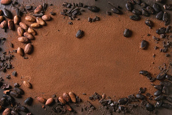 Variety of cocoa beans — Stock Photo, Image