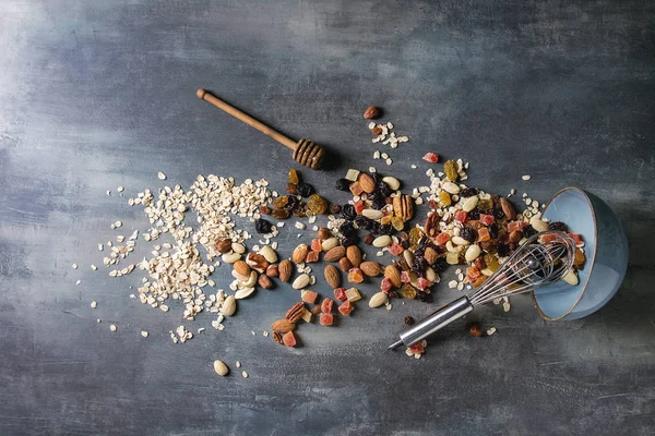 Variety of dried fruits and nuts — Stock Photo, Image