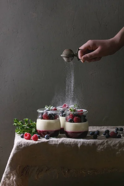 Panna cotta con bayas — Foto de Stock