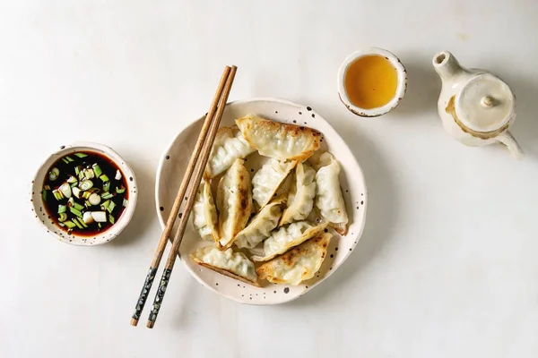 Пельмені Gyozas potstickers — стокове фото