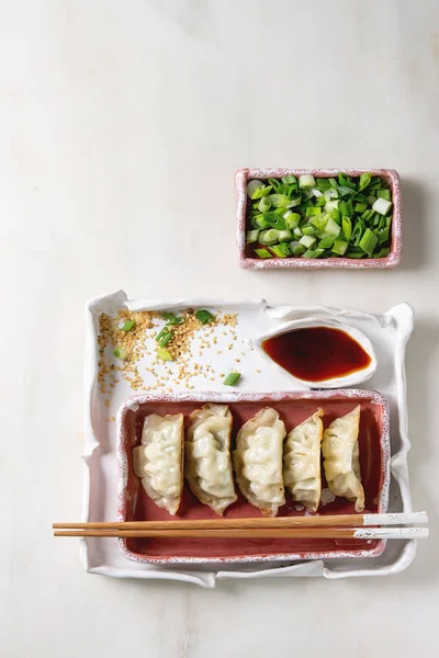 Albóndigas Gyozas potstickers — Foto de Stock