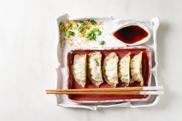 Albóndigas Gyozas potstickers — Foto de Stock