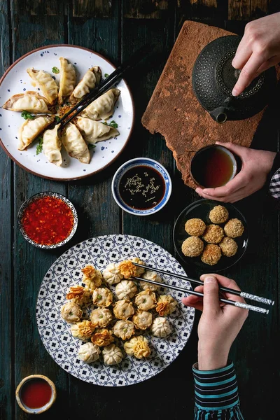 Dim sum partij set — Stockfoto