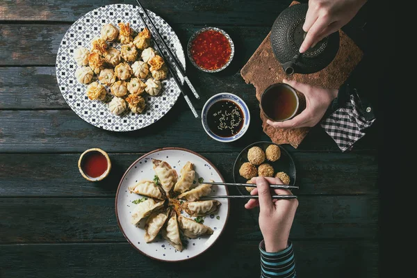 Ensemble de fête dim sum — Photo