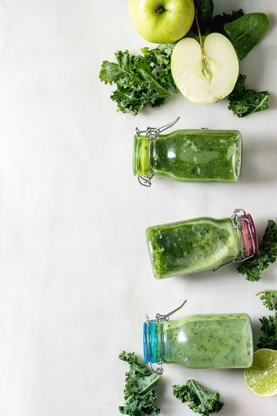 Groene spinazie appel smoothie — Stockfoto