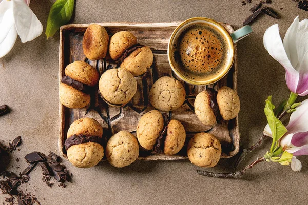 Baci di dama hazelnut biscuits — Stock Photo, Image