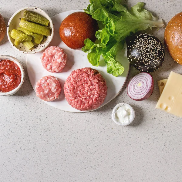 Інгредієнти для гамбургери — стокове фото