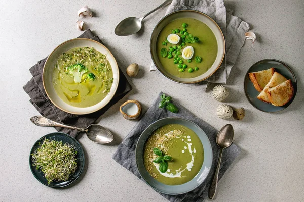 Yeşil sebze çorbası — Stok fotoğraf