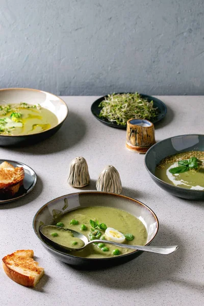 stock image Green vegetable soup