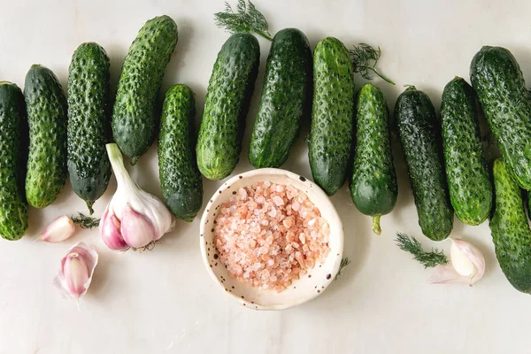 Gurkor redo för picklad — Stockfoto