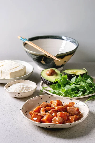 Ingredientes para poke bowl — Foto de Stock
