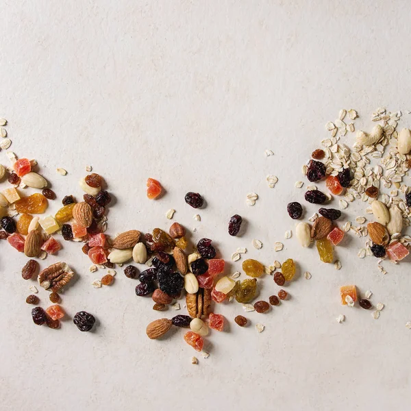 Variety of dried fruits and nuts — Stock Photo, Image