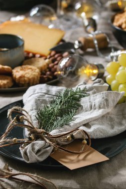 Noel yemeği seti masa