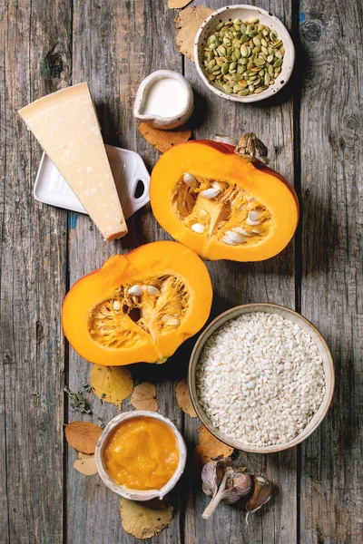 Ingredienti per risotto alla zucca — Foto Stock