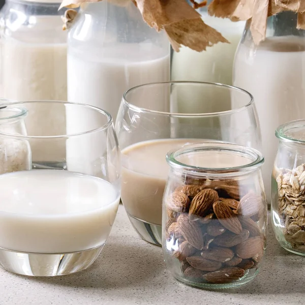 Verscheidenheid aan niet-zuivel melk — Stockfoto