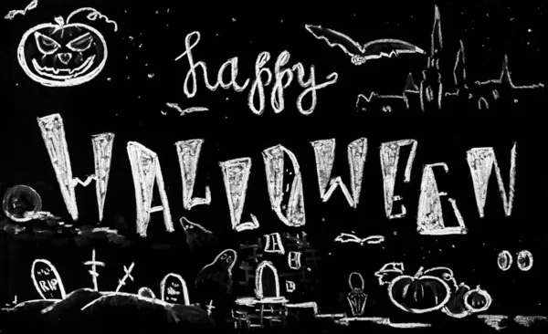 Mutlu Cadılar Bayramı el yazısı — Stok fotoğraf