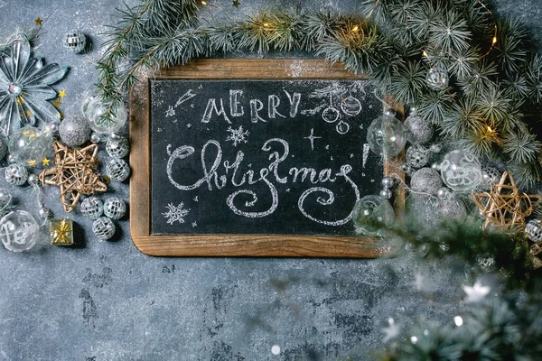 Kerst belettering op schoolbord — Stockfoto