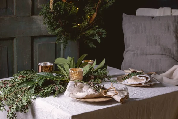 Mesa de Natal ou Ano Novo — Fotografia de Stock