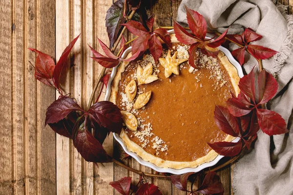 Traditionele pompoen pie — Stockfoto