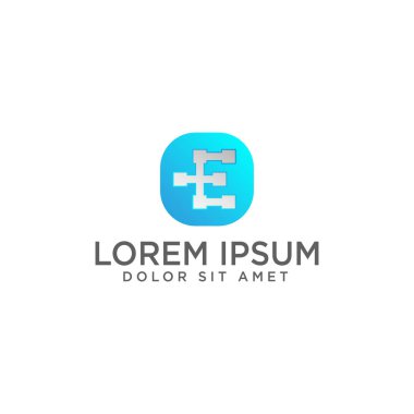 ilk E logo şablonu vektör çizim ve ilham, hazır için senin dağlamak kullanın
