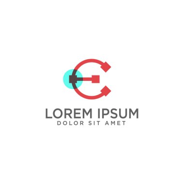 ilk E logo şablonu vektör çizim ve ilham, hazır için senin dağlamak kullanın