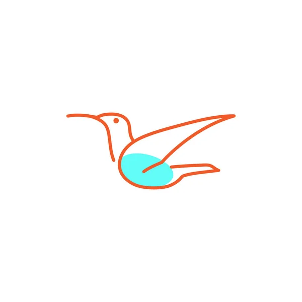 Colombe Oiseau Ligne Art Logo Modèle Inspiration — Image vectorielle