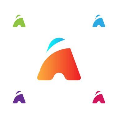 Harf A kitap logo imzala. Havadar logo simge tasarım hareket soyut, sembol yaratıcı vektör işareti hazır.