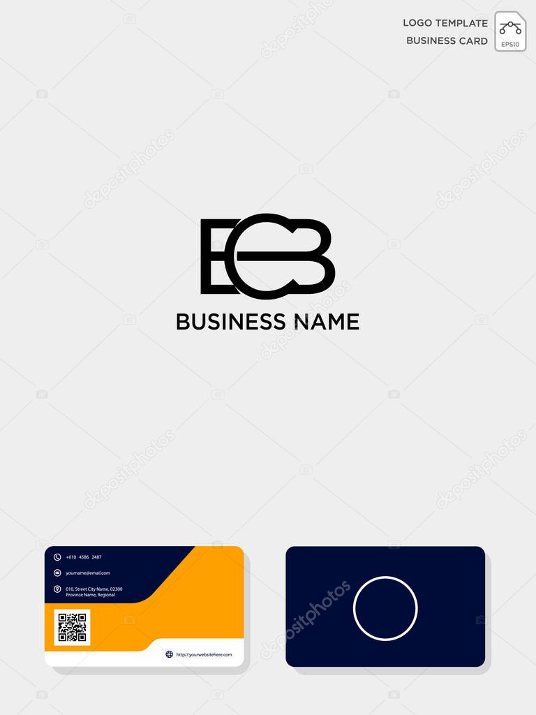 initial CB or BC creative logo template and business card include. vector illustration and logo inspiration