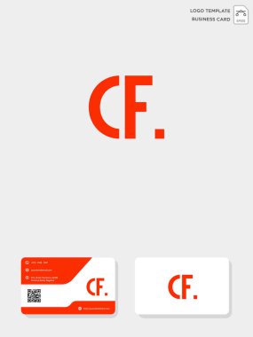 başlangıç Cf veya Fc yaratıcı logo şablonu ve kartvizit şablonu. vektör çizim ve logosu ilham