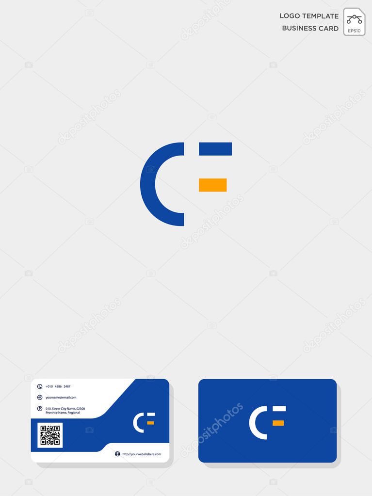 Initial CF or FC creative logo template and business card include. vector illustration and logo inspiration