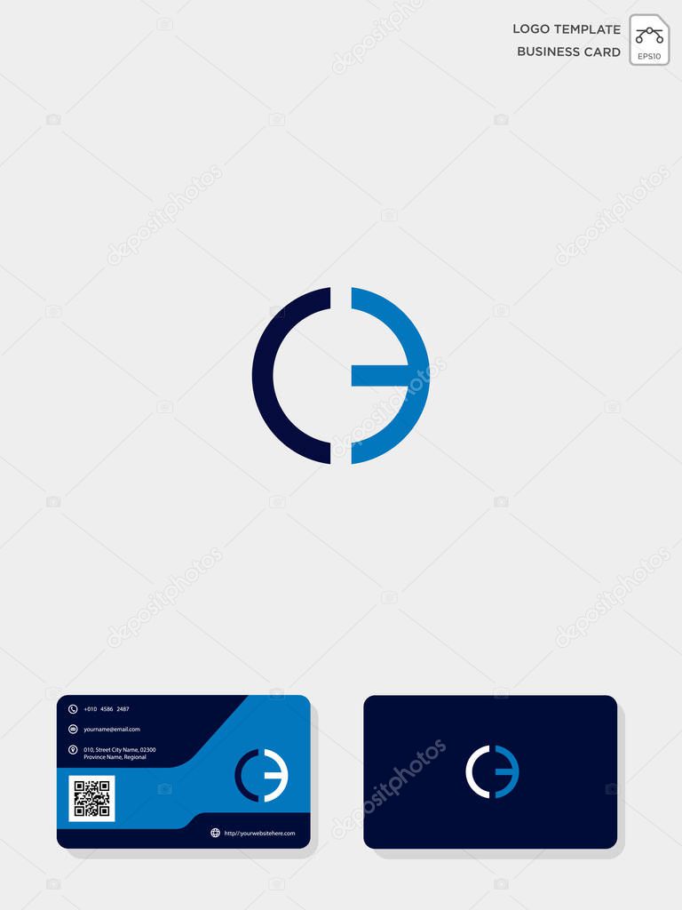 Initial CE or EC creative logo template and business card include. vector illustration and logo inspiration