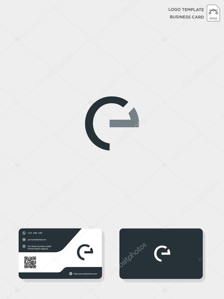 initial CE or EC creative logo template and business card include. vector illustration and logo inspiration