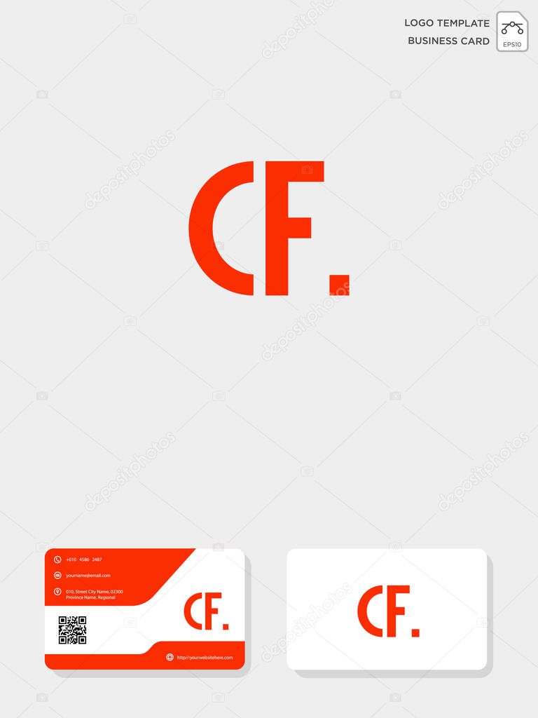 Initial CF or FC creative logo template and business card include. vector illustration and logo inspiration