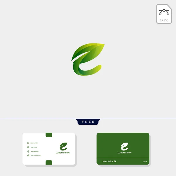 Premium Inicial Green Nature Leaf Plantilla Logotipo Creativo Plantilla Diseño — Vector de stock