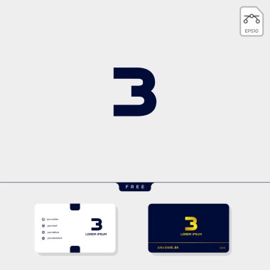 İlk B, Bb, 13, 3, veya Eb anahat yaratıcı logo şablonu ve kartvizit tasarım şablonu içerir. vektör çizim ve logosu ilham