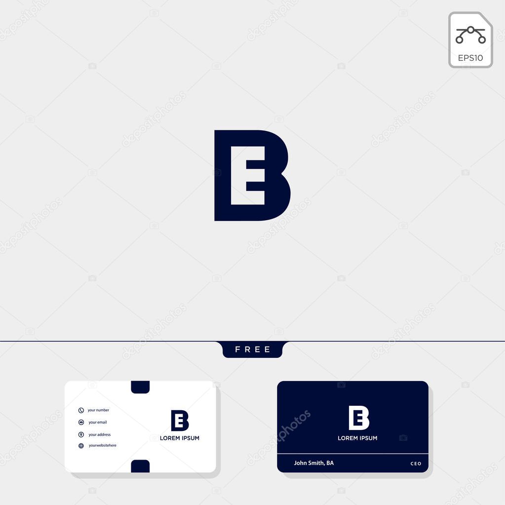 Initial B, BB, 13, 3, or EB outline creative logo template and business card design template include. vector illustration and logo inspiration