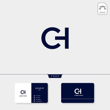 Sigorta primi ilk Ch, Hc, C veya H yaratıcı logo şablonu ve kartvizit tasarım şablonu içerir. vektör çizim ve logosu ilham