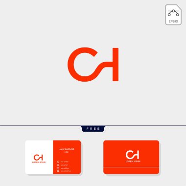 Premium initial CH, HC, C, or H creative logo template and business card design template include. vector illustration and logo inspiration clipart svg vector 