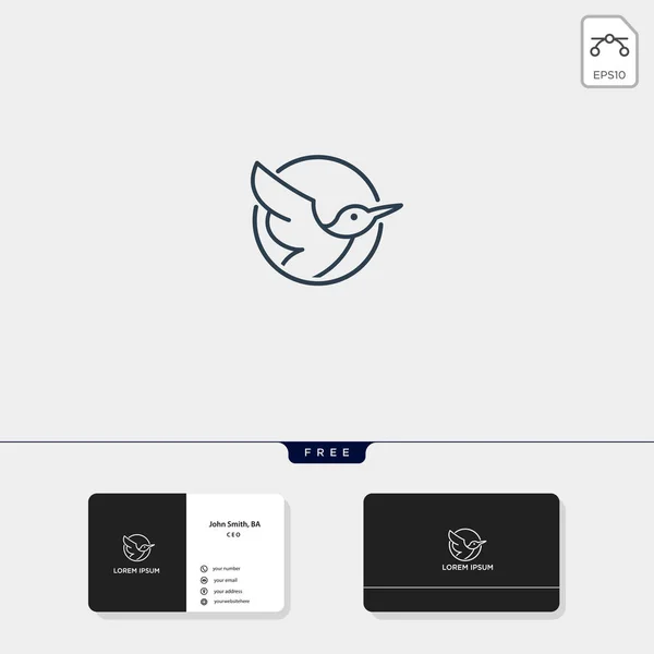 Vliegende Vogel Overzicht Logo Sjabloon Vectorillustratie Logo Inspiratie Voor Corporate — Stockvector
