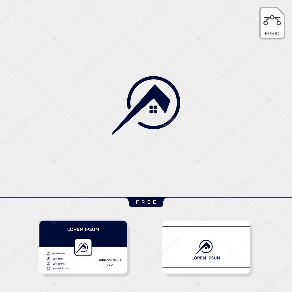 Build architect, real estate creative logo template vector illustration and logo inspiration. business card design template include