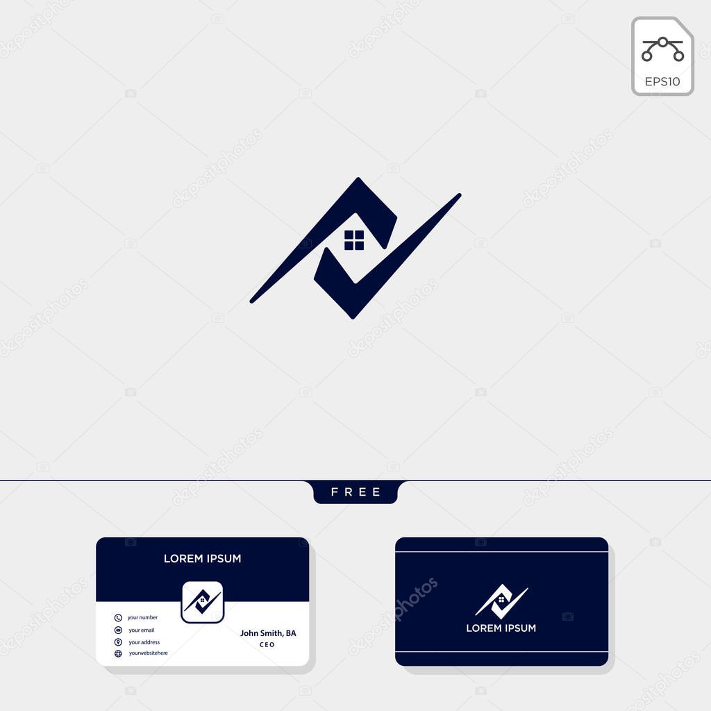 Build architect, real estate creative logo template vector illustration and logo inspiration. business card design template include