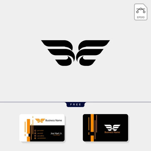 Minimale Anfängliche Wings Kreative Logo Vorlage Vektor Abbildung Erhalten Sie — Stockvektor