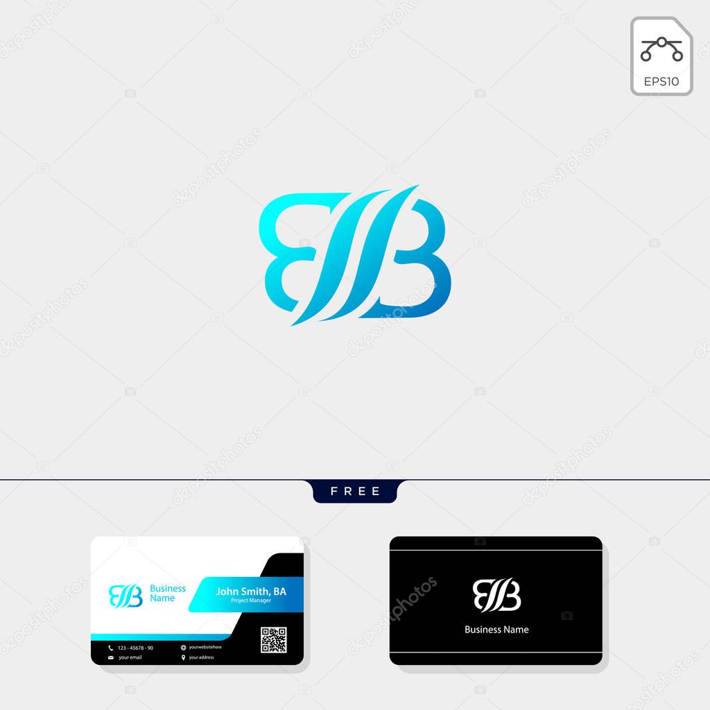Initial B, BB or Bi concept logo template vector illustration, free your business card design template