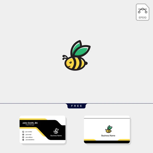 Cahaya Lebah Terbang Logo Templat Vektor Vektor Gambar Kartu Nama - Stok Vektor