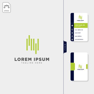 en az Mv ilk dalga logo şablonu vektör çizim olsun ücretsiz kartvizit tasarım şablonu