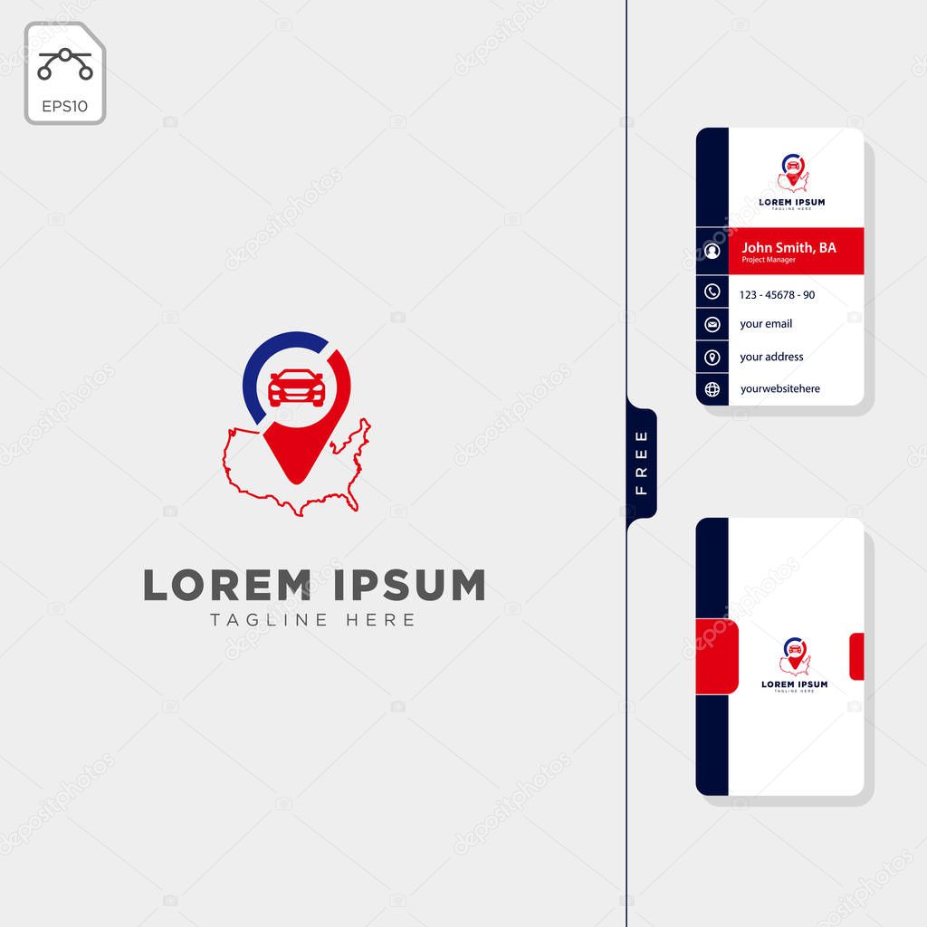 american travel navigator logo template vector illustration free business card design template